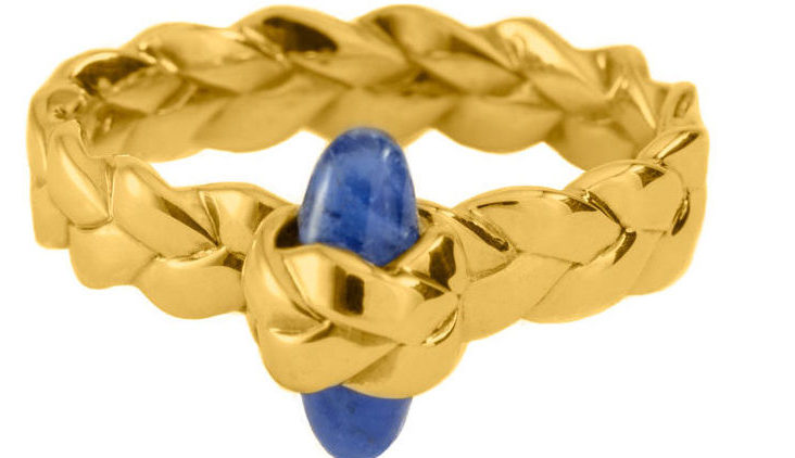 Braid Ring with Sapphire Stone