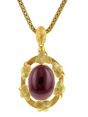 Early Victorian gold and garnet pendant