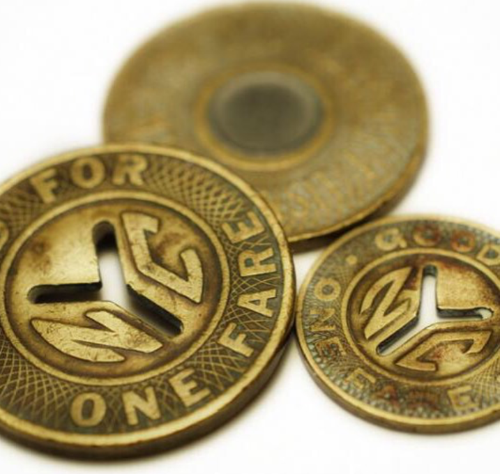 Real subway tokens - Inspiration for Julie's subway token pendants