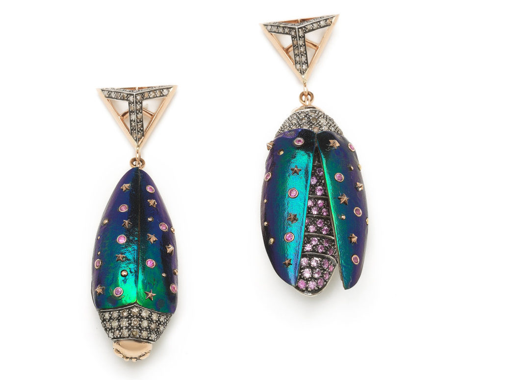 Bib van der Velden's scarab earrings