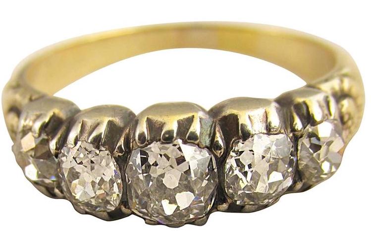 five stone diamond ring