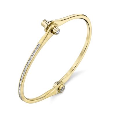 Borgioni Skinny 18K gold baguette handcuff bracelet